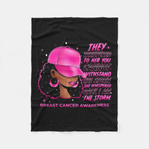 Storm Black Women Breast Cancer Warrior Rosa R Fleecefilt