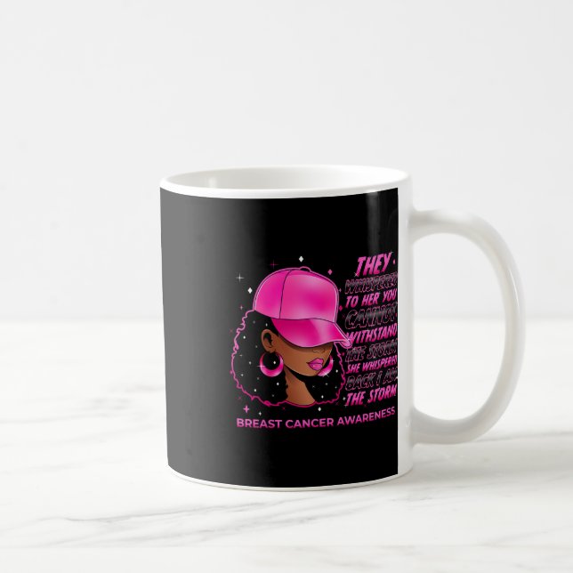 Storm Black Women Breast Cancer Warrior Rosa R Kaffemugg (Höger)