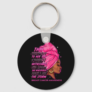 Storm Black Women Bröstcancer överlevande Rosa Nyckelring