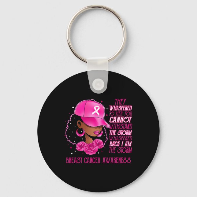 Storm Black Women Bröstcancer överlevande Rosa Nyckelring (Framsida)