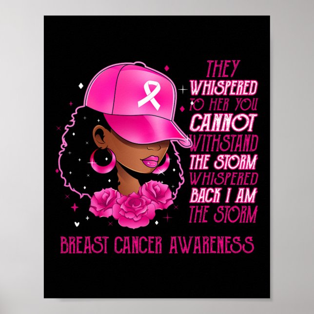 Storm Black Women Bröstcancer överlevande Rosa Poster (Framsidan)