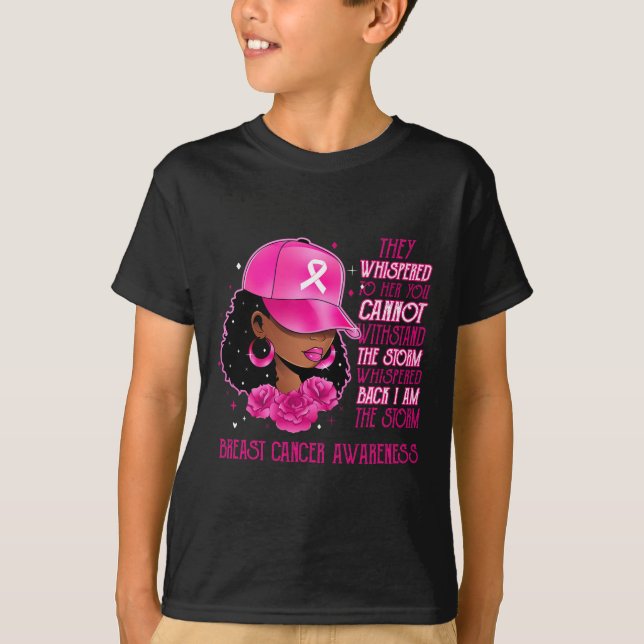 Storm Black Women Bröstcancer överlevande Rosa T Shirt (Framsida)