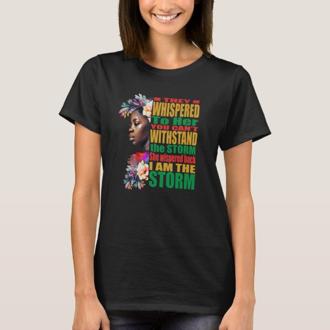 Storm BLM Black African Pride Black History Month T Shirt (Framsida)
