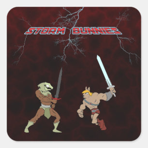 Storm Bunnies-dekal Fyrkantigt Klistermärke
