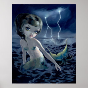 Storm Chaser ART PRINT-sjöjungfru, gotlig fantasi Poster