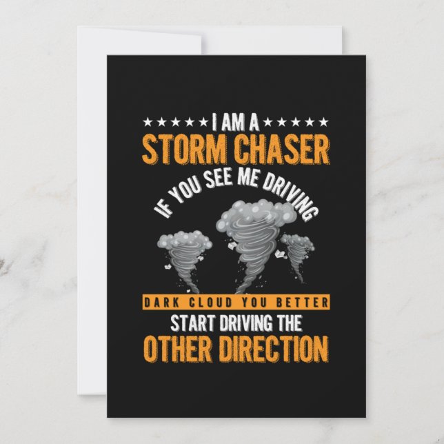 Storm Chaser orricane Vind Tornado Chasing Gift Inbjudningar (Framsida)