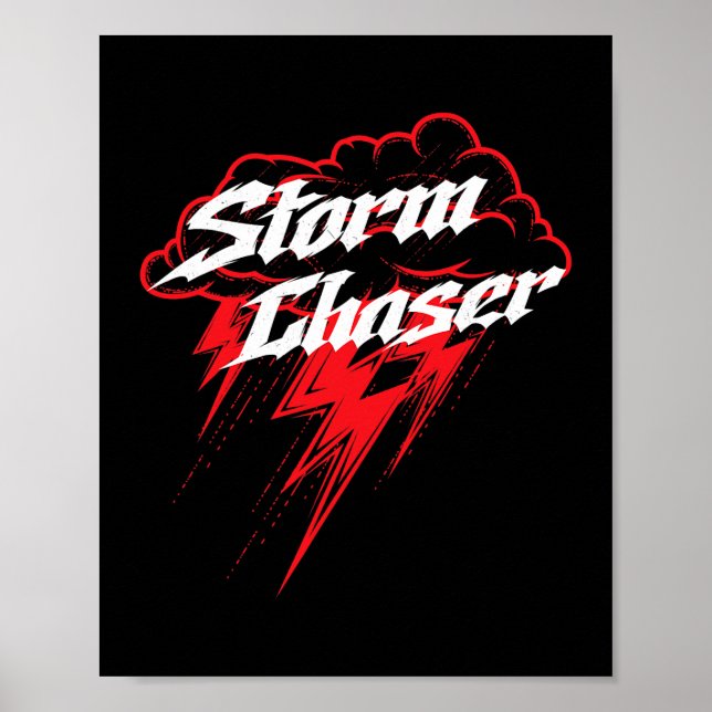 Storm Chaser Thunderstorm Meteorolog Weatherman Poster (Framsidan)