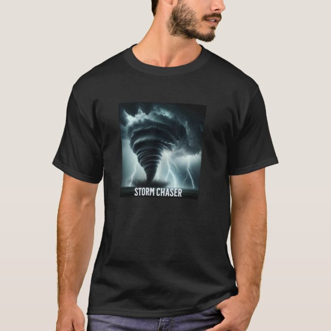 Storm Chaser Tornado and Lighting Farm T Shirt (Framsida)