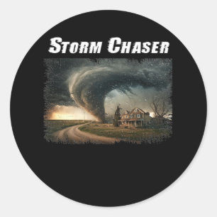 Storm Chaser Tornado Bild Meteorolog Weather Runt Klistermärke