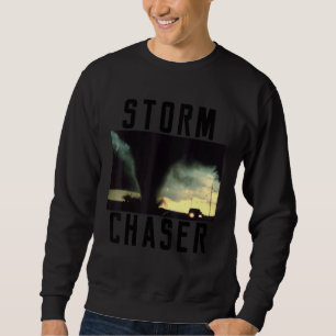 Storm Chaser Tornado Bild Weather Meteorolog Lång Ärmad Tröja