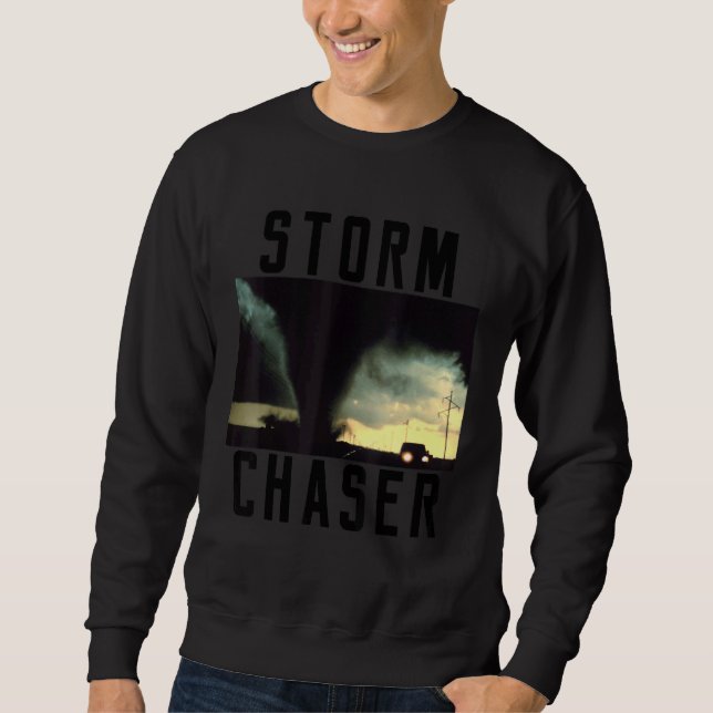 Storm Chaser Tornado Bild Weather Meteorolog Lång Ärmad Tröja (Framsida)