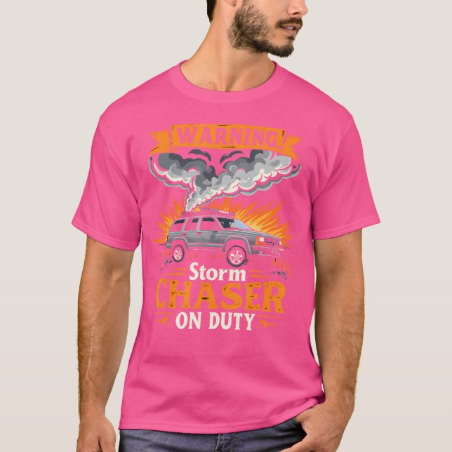 Storm Chaser Tornado Hunting Extreme Weather Track T Shirt (Framsida)
