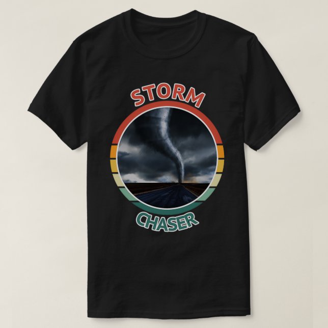 Storm Chaser Weather Tornado Hurricane Retro Graph T Shirt (Design framsida)
