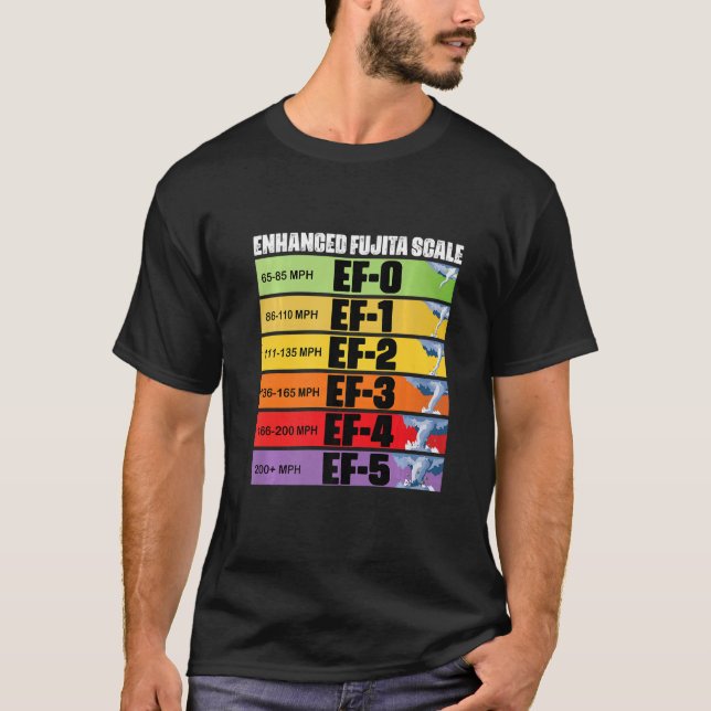 Storm Chasing Enhanced Fujita  Tornado Meteor T Shirt (Framsida)