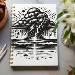 Storm Cloud and Lightning Art Notebook Anteckningsbok