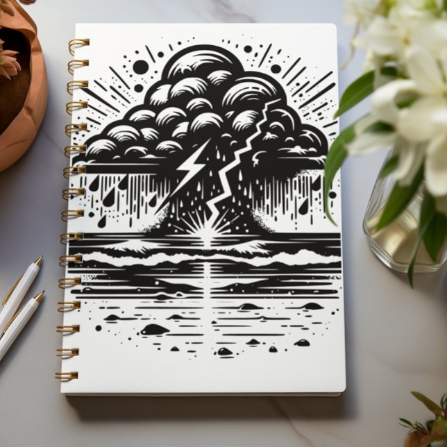 Storm Cloud and Lightning Art Notebook Anteckningsbok (Skapare uppladdad)