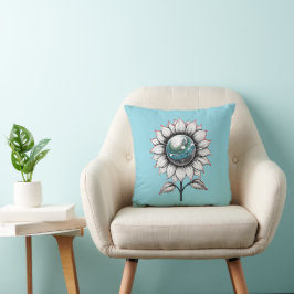 Storm Cloud Bloom Light Blue Kudde