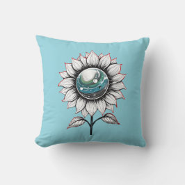 Storm Cloud Bloom Light Blue Kudde