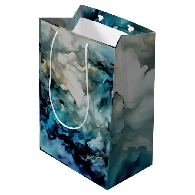 Storm Clouds and Ocean Currents Abstract Art (Baksidan Vinklad)