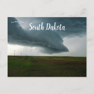 Storm Clouds Över ett Fält i South Dakota Vykort