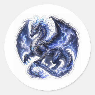 Storm Dragon Sticker Runt Klistermärke
