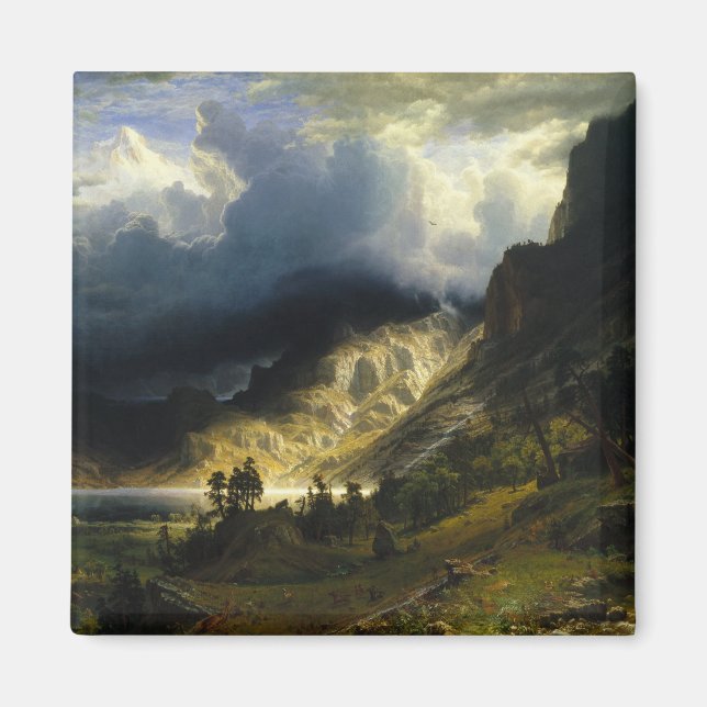 Storm i Rocky mountains Bierstadt Magnet (Framsidan)