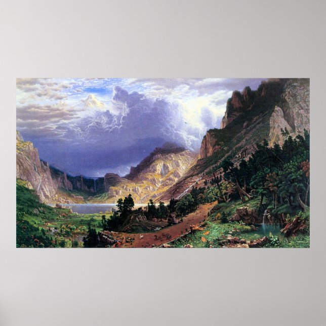 Storm in the Rockies, Mt. Rosalie by Bierstadt Poster (Framsidan)