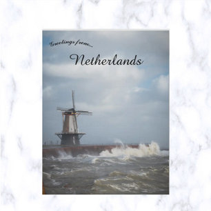 Storm in Vlissingen Netherlands Vykort