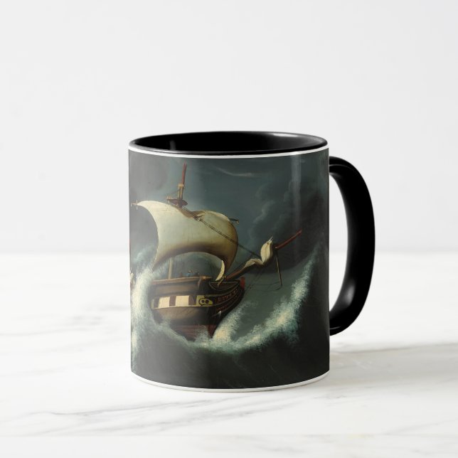 Storm kastad Frigate vid Thomas kammare Mugg (Framsida höger)