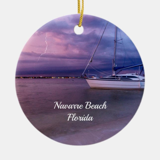 Storm kommer till Navarre Florida Circle Ornament (Framsidan)