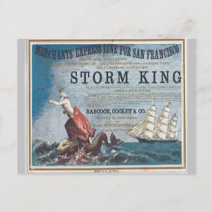 Storm Kung Clipper Sailing frakt Vykort