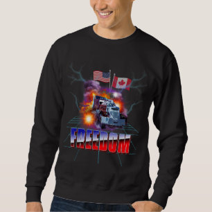 Storm Lastbil Amerika USA Kanada Flagga Freedom Co Lång Ärmad Tröja