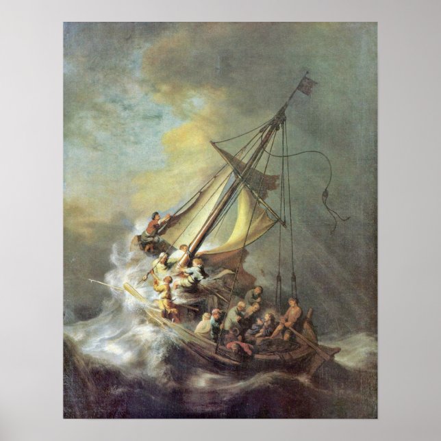 Storm on the Sea of Galilee by Rembrandt van Rijn Poster (Framsidan)