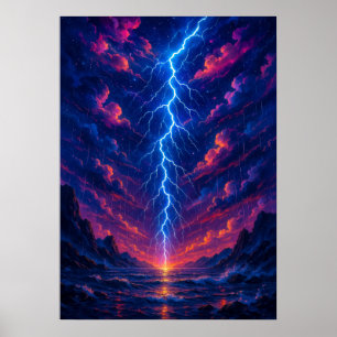 Storm över bergen Fantasy Poster
