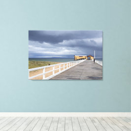 Storm över Queenscliff Pier Canvastryck