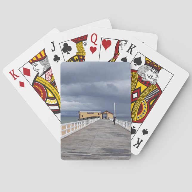 Storm över Queenscliff Pier Casinokort (Baksidan)