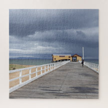 Storm över Queenscliff Pier