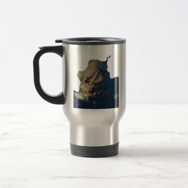 Storm på Galileiska sjön av Rembrandt Konst Resemugg (Vänster)