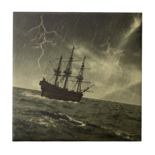 Storm på havet kakelplatta