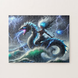 Storm Siren Lightning Sea Dragon Mermaid Pussel