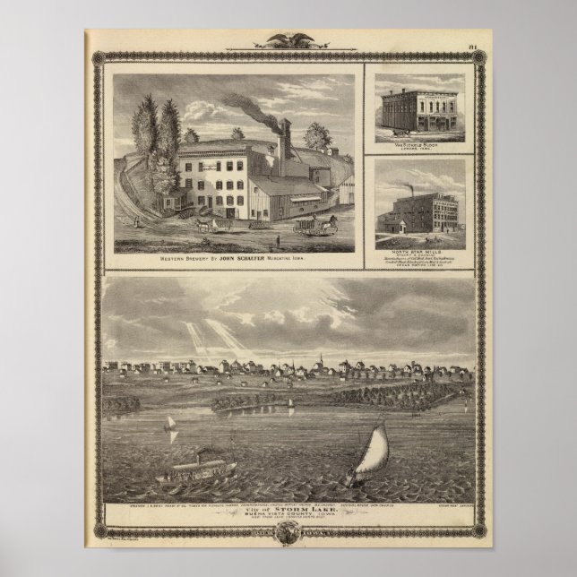 Storm Sjö bryggeri, Muscatine bldg Poster (Framsidan)