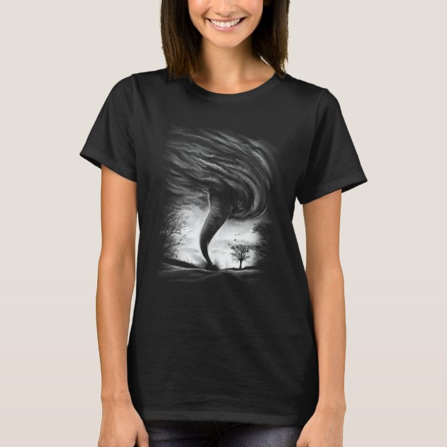 Storm Tornado Twister And Hurricane Weather Costum T Shirt (Framsida)