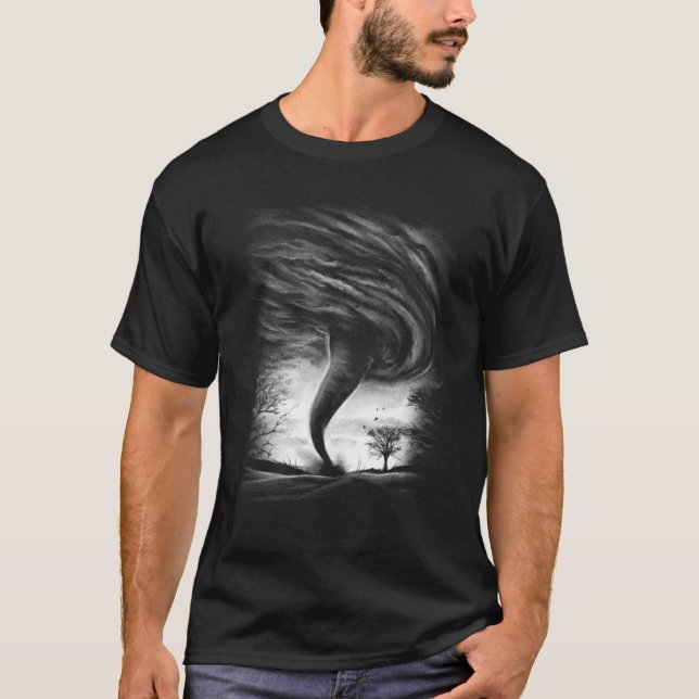 Storm Tornado Twister And Hurricane Weather Costum T Shirt (Framsida)