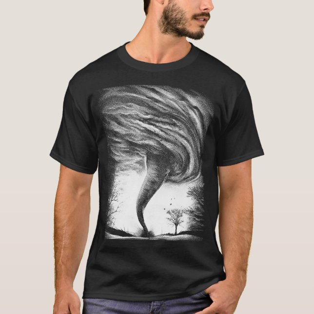 Storm Tornado Twister och orkanen Weather Costum T Shirt (Framsida)