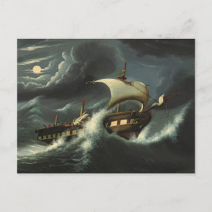 Storm Tossed Frigate av Thomas Chambers Vykort