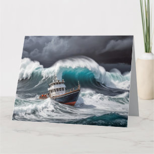 Storm vid havsvatten Majestic Powerful Breathtake Kort