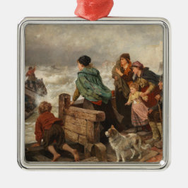 Storm vid Kusten (av Rudolf Jordan) Julgransprydnad Metall