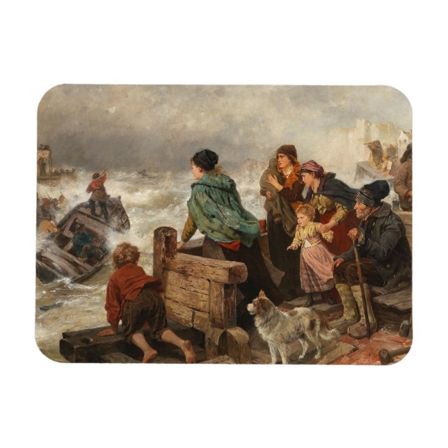 Storm vid Kusten (av Rudolf Jordan) Magnet (Horisontell)