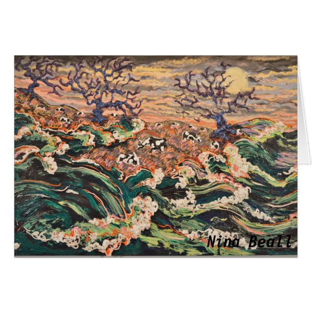 "Stormar som bryggar," vid Nina Beall Hälsningskort (Framsidan Horizontal)