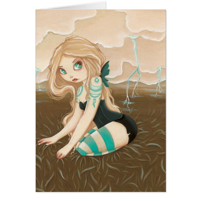 StormCaster - Goth feblixt Hälsningskort (Framsidan)